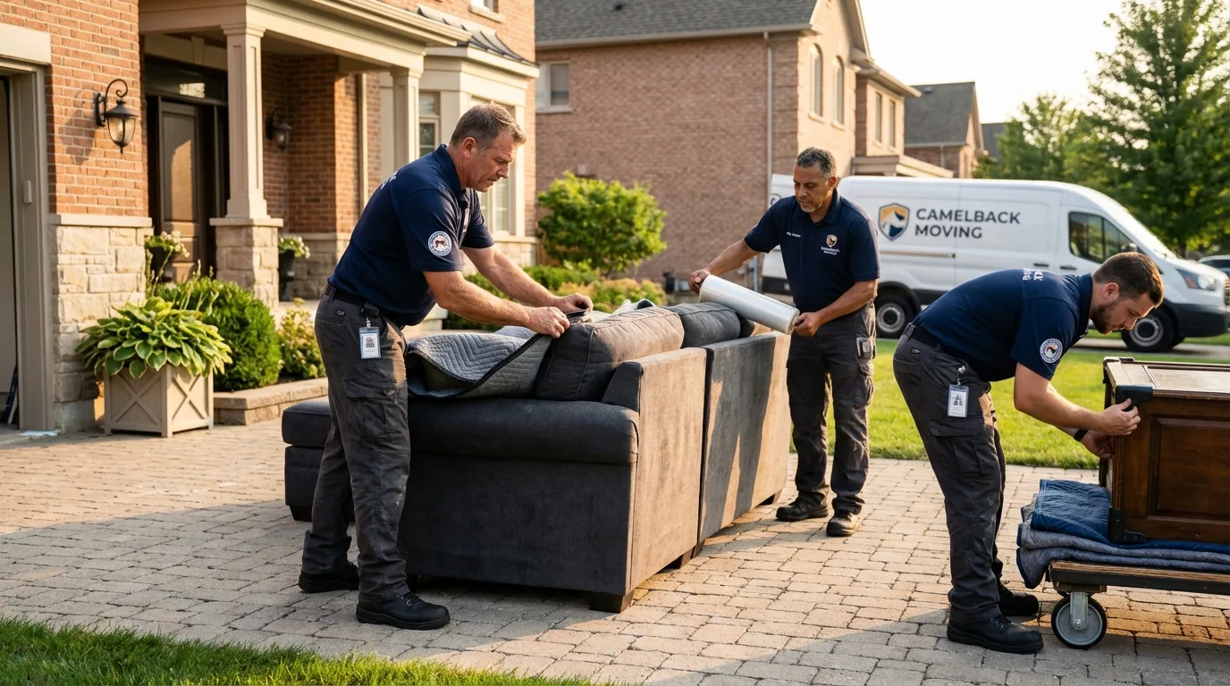 Large estate moving crew wrapping furniture in Woodland Park, CO